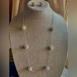 Vintage Wire Ball Necklace & Earrings